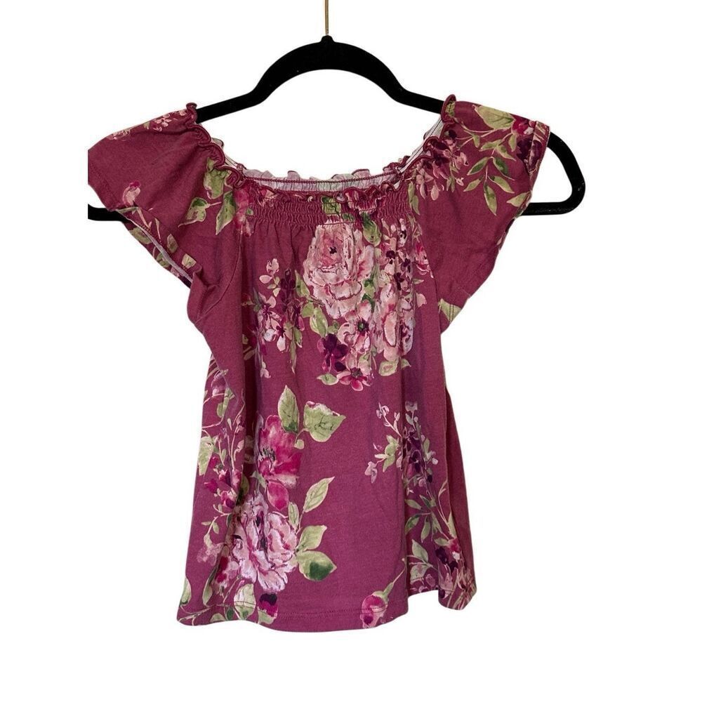 Children’s Place Girls 2 pc Matching Outfit Mauve Floral Print Top with Shorts S